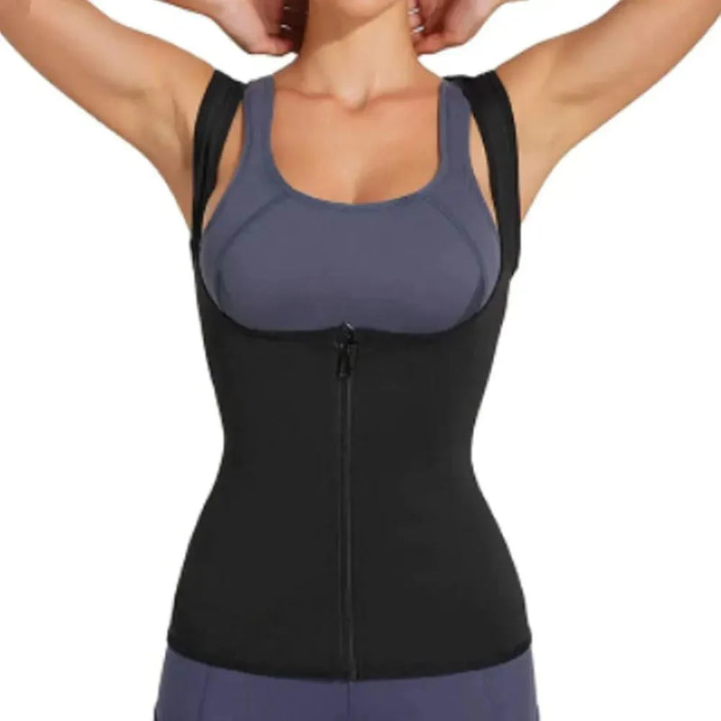 Camiseta Regata Efeito Sauna com Zíper